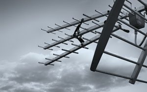TV Aerial with miserable cloudy sky behind it