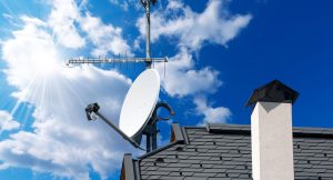 New satellite installed on the roof of a home