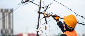 Person fixing TV Aerial